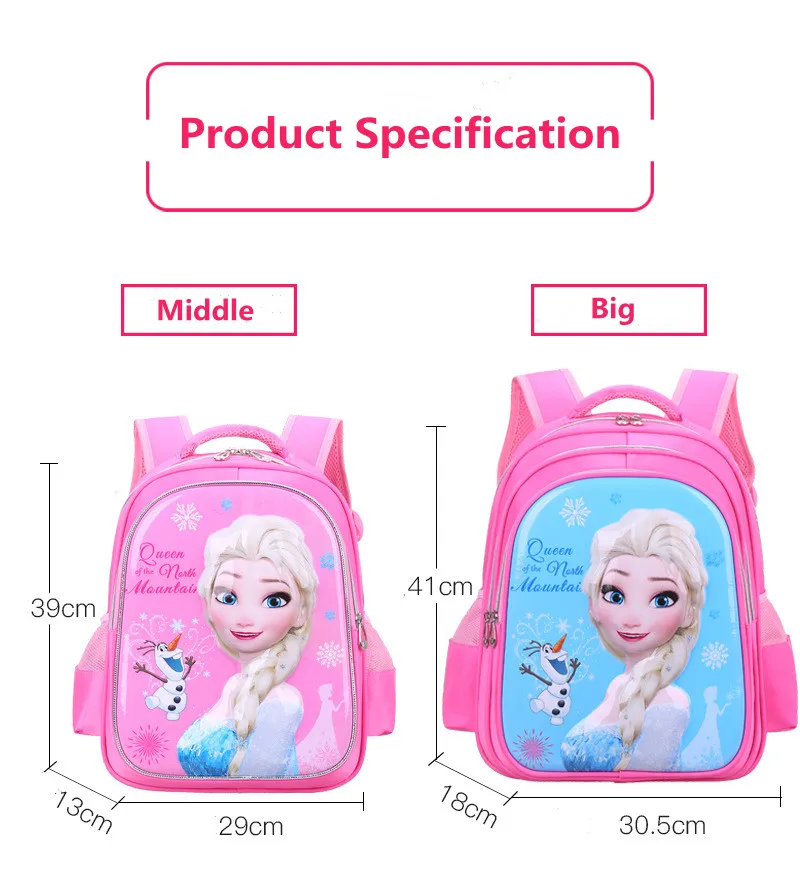 Disney Frozen School Bags For Girls Elsa Anna Kindergarten Backpack Grade 1-3 Primary Student Shoulder Bag Spider Man Mochila