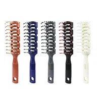 Men Plastic Vent Hair Brush Comb Anti-Static Massage Hair Care Ribs Comb Back Hair Curly Hair Styling Salon Ribs Nine-Row Comb 2