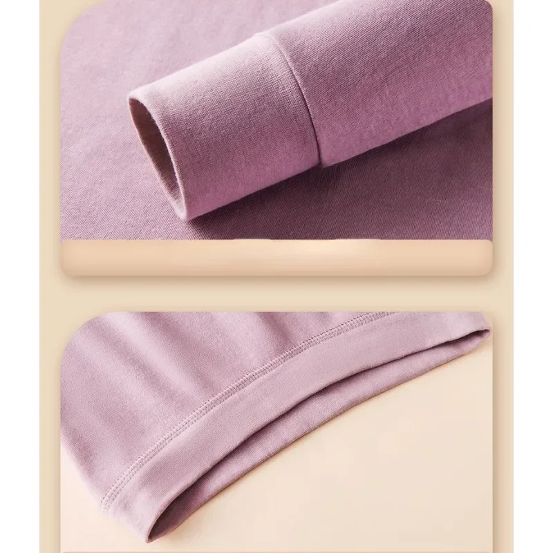 2024 New Long Johns Women's Pure Cotton Suit Thin Thermal Underwear Bottom Cotton Sweater for Fall and Winter O-neck Underwear