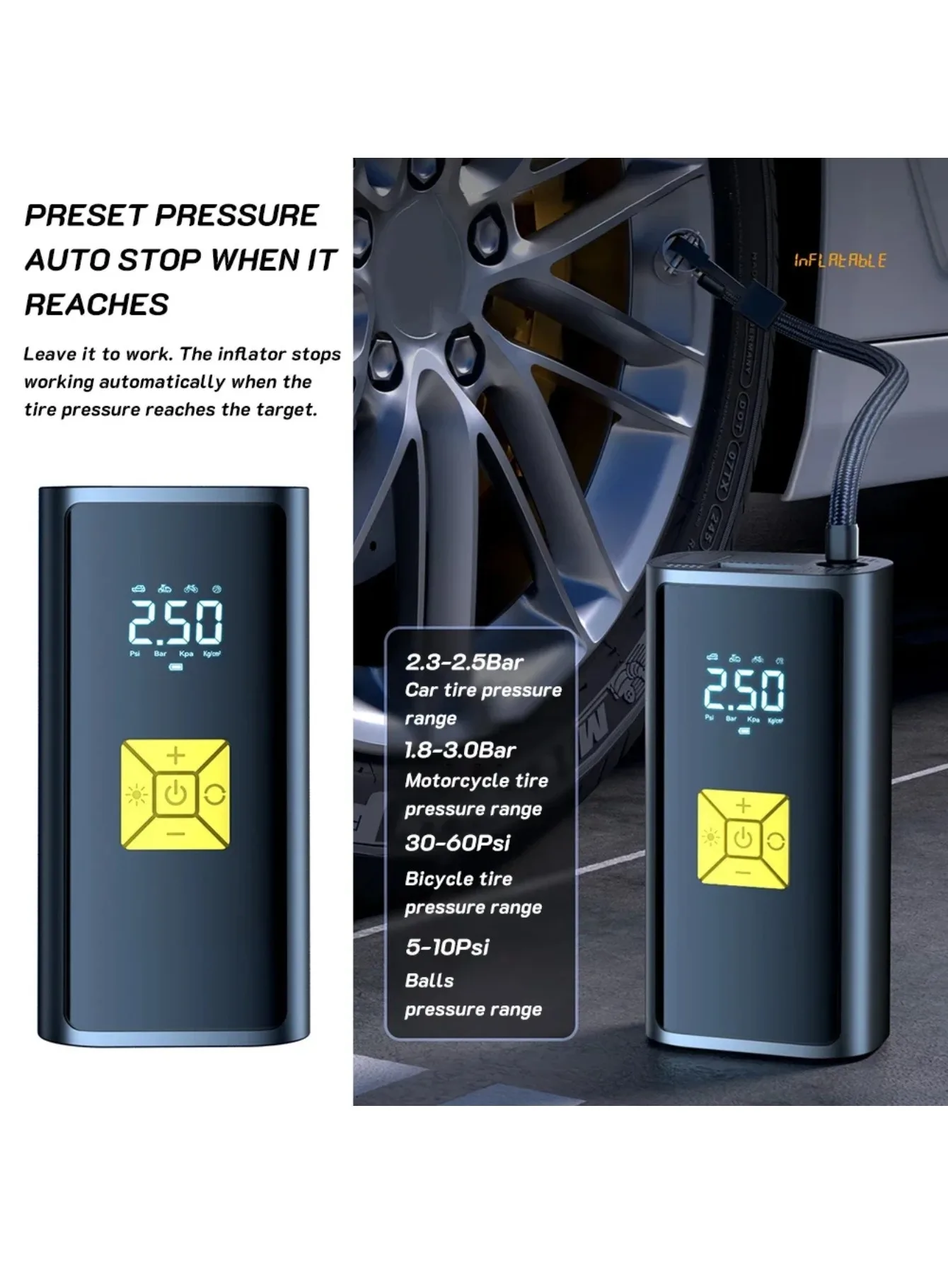 ����Ʈ ������ Ÿ�̾� ��â�� �ڵ��� �޴�� ���� ����� ����, �ڵ��� ������� ������ ��â��, 6000mAh, 150PSI