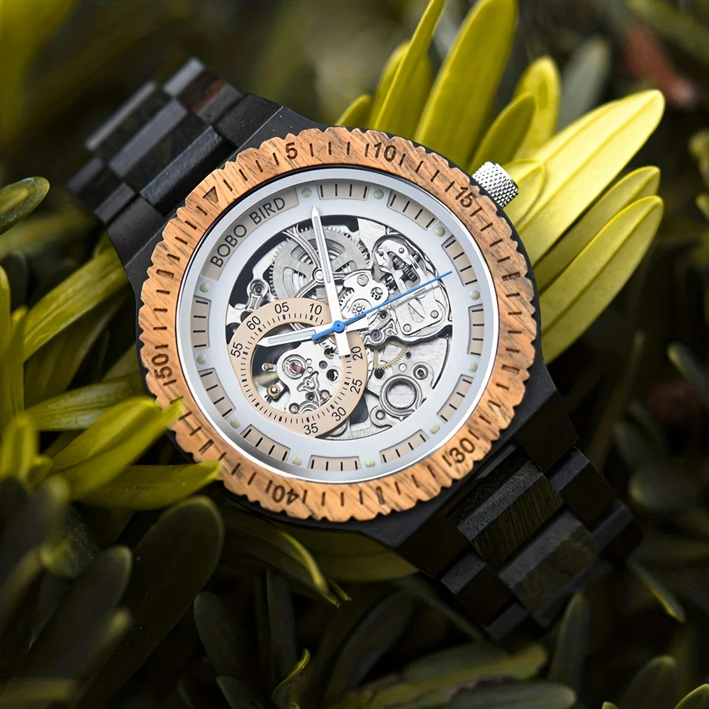 稼働 BOBO BIRD 腕時計 機械式 自動巻き 裏スケ 木製 1578 ボボバード  