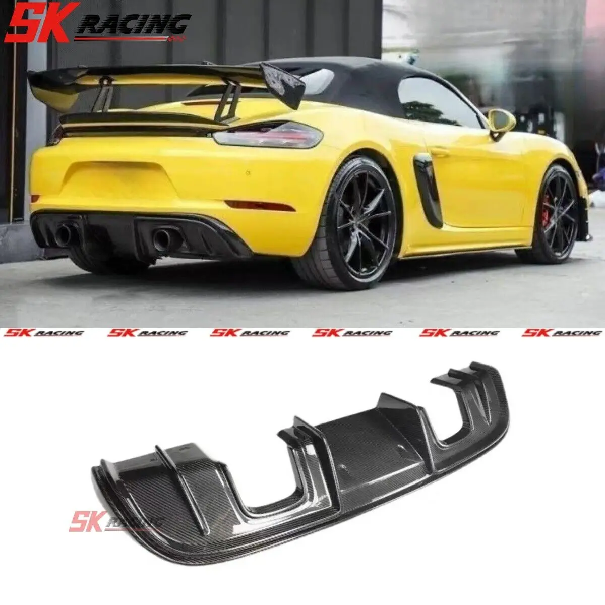 

Автомобильные аксессуары, диффузор заднего бампера из углеродного волокна для Porsche 718 982 Boxster Cayman