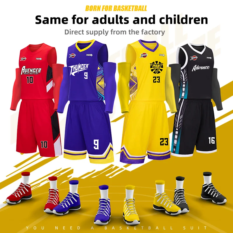 Kids Sports Suit Men Sports Suit Basketball Training Clothes Adult Kid Basketball Jersey Quick-drying Training Uniform Shirts Men Sportswear Kit Women Tracksuit Sport Suit Clothes
