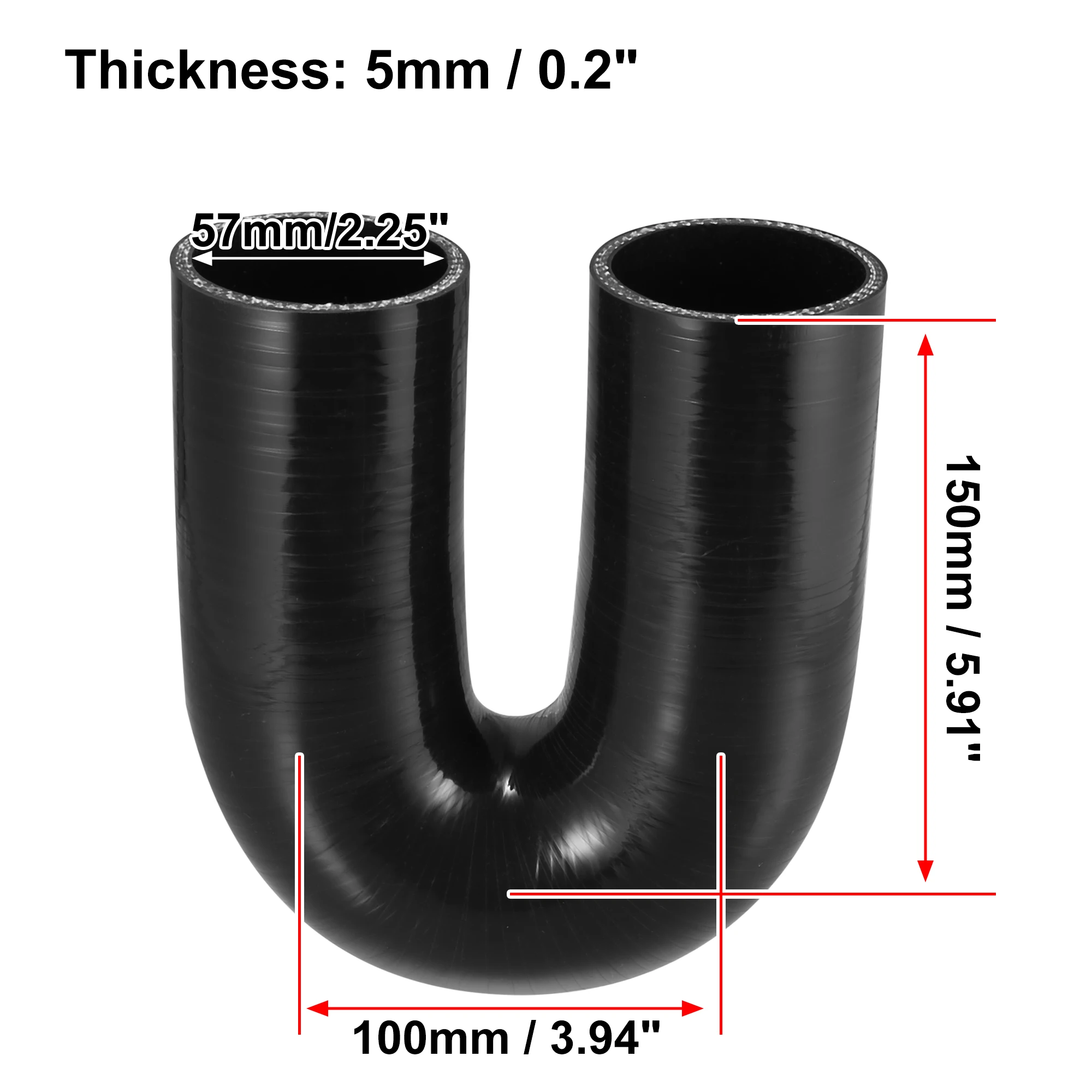 180 degrés coude général Silicone liquide de refroidissement Intercooler  tuyau Tube tuyau ID 12mm 15mm 19mm