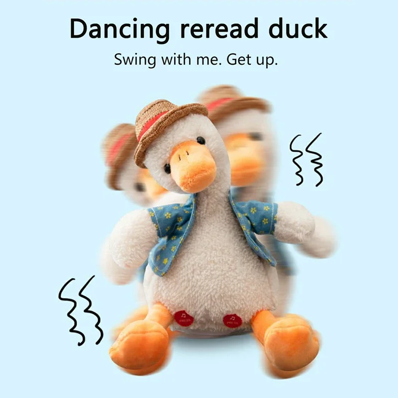 Electric Repeated Ducks Kids Lovely Talking Repeat Duck Talking Musical Stuffed Plush Doll Early Educational Toy Children's Gift