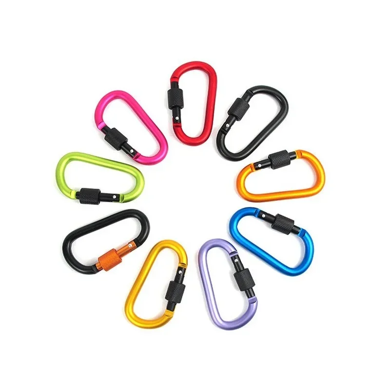 Climbing Buckle Climbing Carabiner Outdoor Aluminium Alloy D Shape Carabiner Key Chain Camping Hook Clip