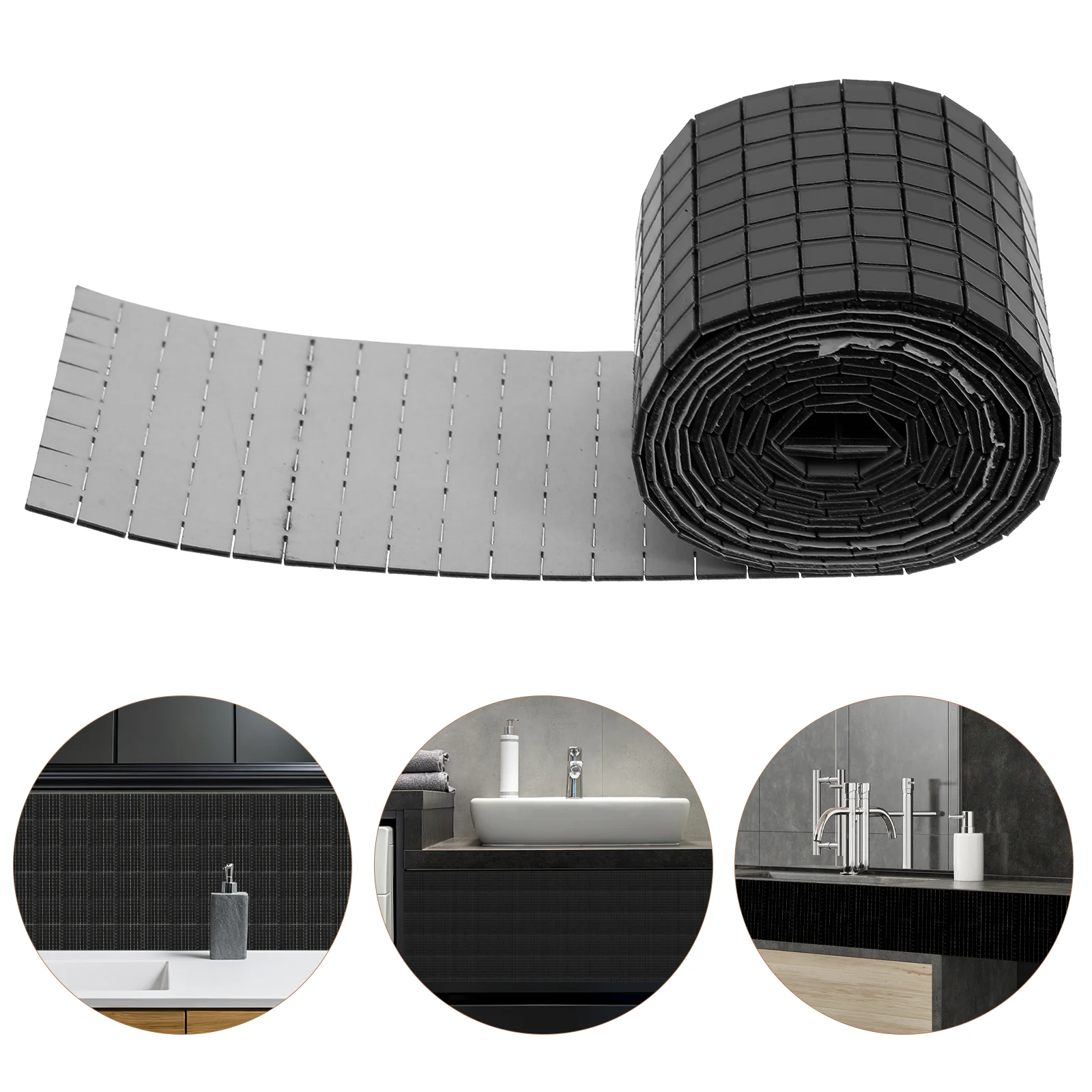 

6 Rolls Self-adhesive Mosaic Tiles Applique Glass Craft Mirror Decor