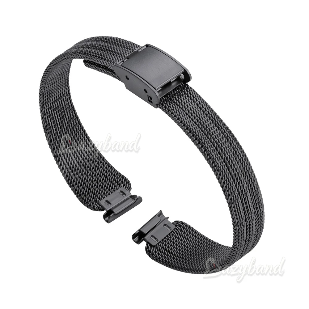 Ultra-Thin Mesh Milanese Loop Stainless Steel Women's Bracelet Strap with Folding Buckle