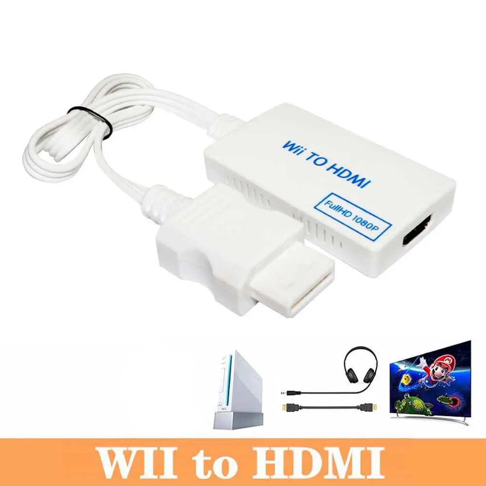 Full HD 1080P Wii to HDMI-compatible Converter Adapter Wii2 35mm Audio for PC HDTV Monitor Display | Электроника