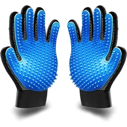 Ultimate Pet Grooming Set: Two - Sided Brush & Bath Cleaning Glove (Blue 2pcs)