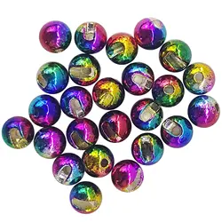 Aventik Eupheng Tungsten Beads for Fly Tying - High - Density Slotted Bead Heads for Nymph Fishing (Rainbow)