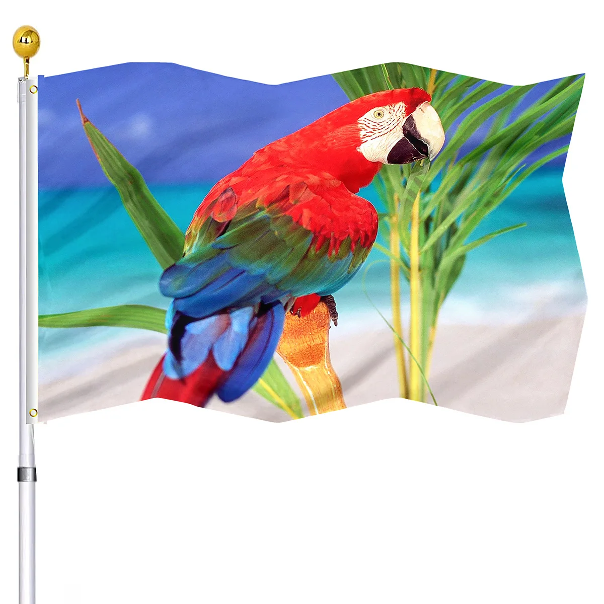 

Parrot Flag Summer Tropical Hawaii Beach Decorative Flag with Brass Grommets Jungle Bird House Inside Outside Decor Women Men