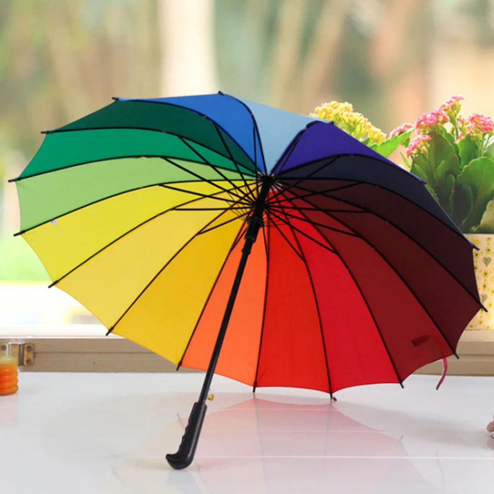 

Portable Colorful/Solid-Color Long Rod Umbrellas Durable Canopy Design Umbrellas For Raining Days