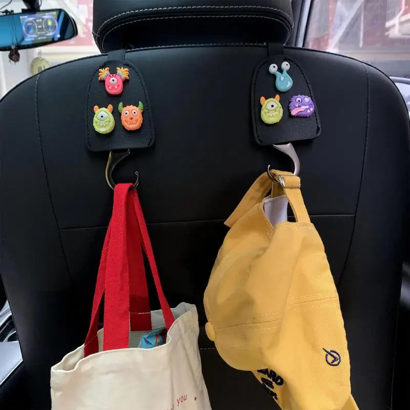 

Car Cute Hooks Multifunctional PU Leather Hooks Auto Seat Back Hook Storage Organizer Interior Holder Durable Small Hook