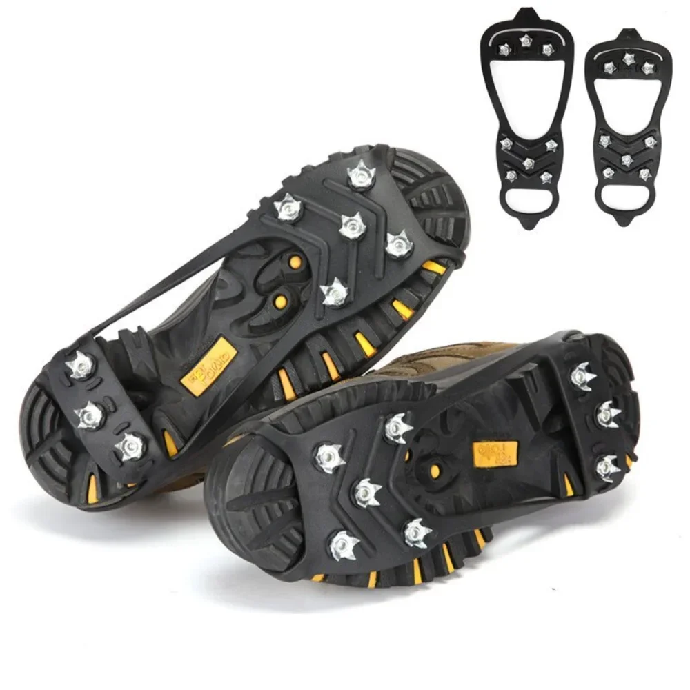 Ice Gripper Spike Climbing Crampons 8 Teeth Ice Gripper Spike for Shoes Climbing Crampons Anti-Skid Ice Hiking Mountain Snow Crampons Anti-slip Shoe Covers