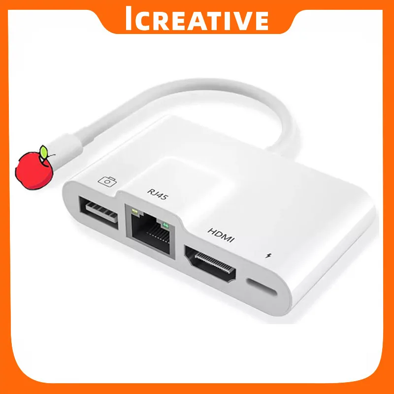 Blitz zu Rj45 LAN HDMI Adapter 4K TV USB Hub OTG Kabel Lade
