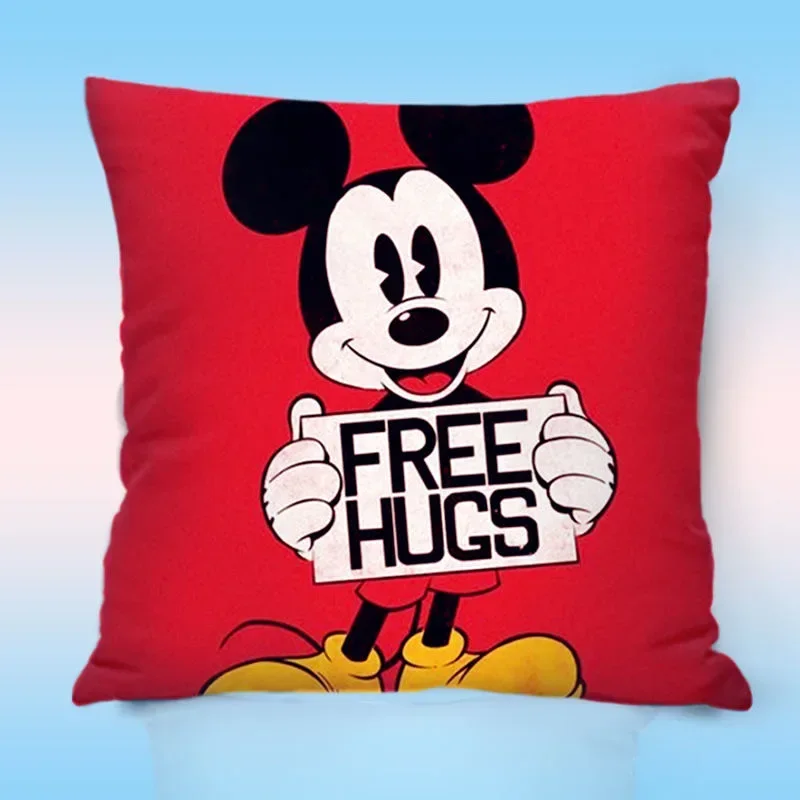 Disney Pillowsham Soft Cartoon Mickey Minnie Mouse Boys Girls Pillowcases Cushion Cover 40x40 45x45cm for Bed Sofa cushion cover pillow case cover