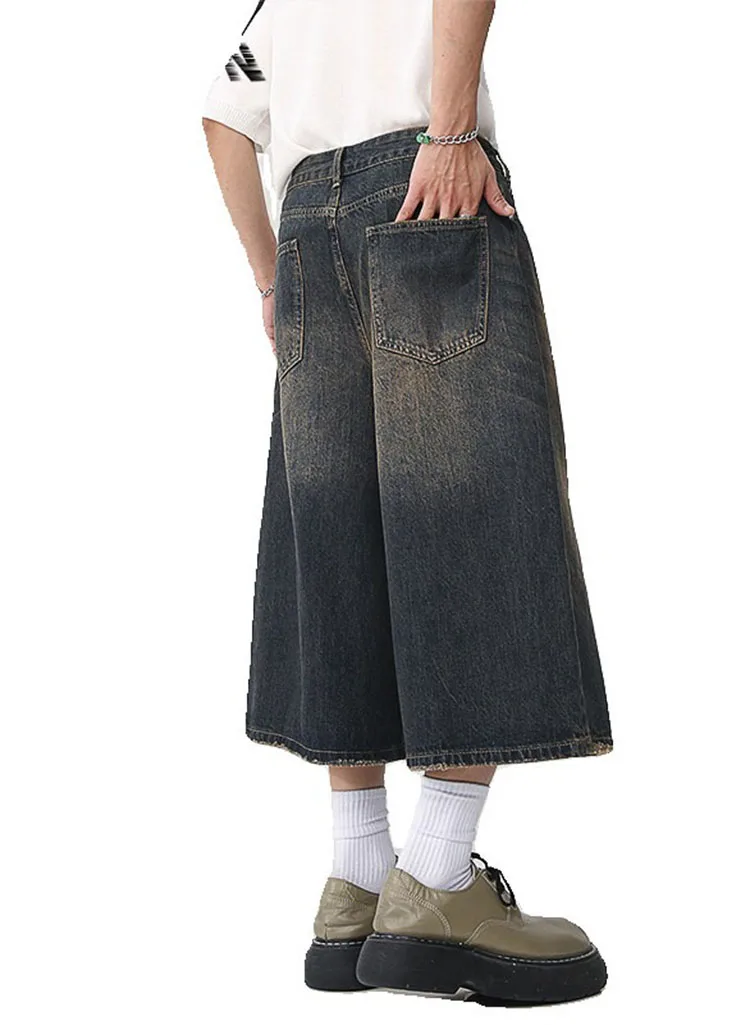 Summer Men&rsquo;s Ripped Casual Jeans Pants Trendy Lightweight Denim Trousers Relaxed Fit Male Fashion Streetwear