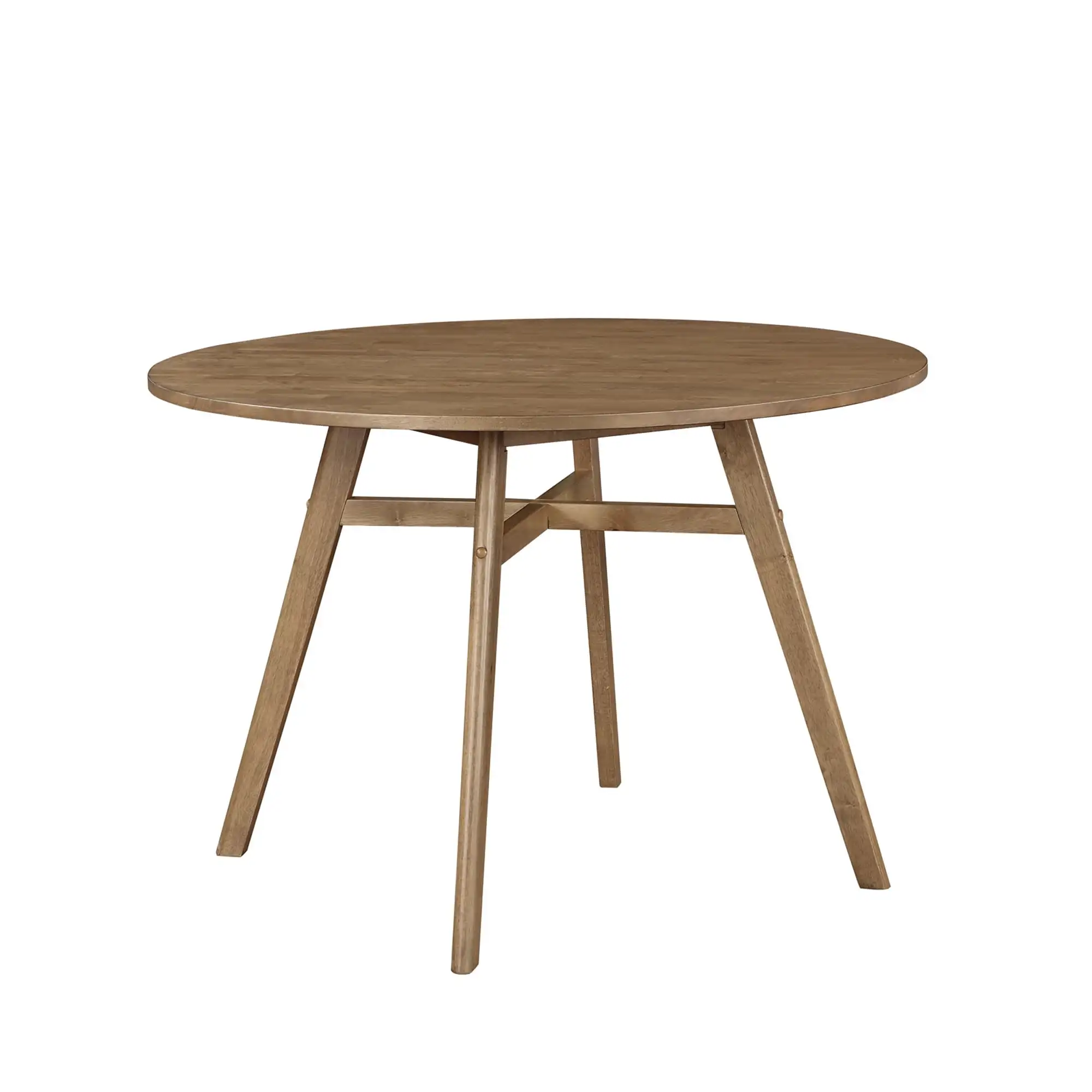 

44inch Solid Wood Round Dining Table, Walnut Color, Include 1 Table
