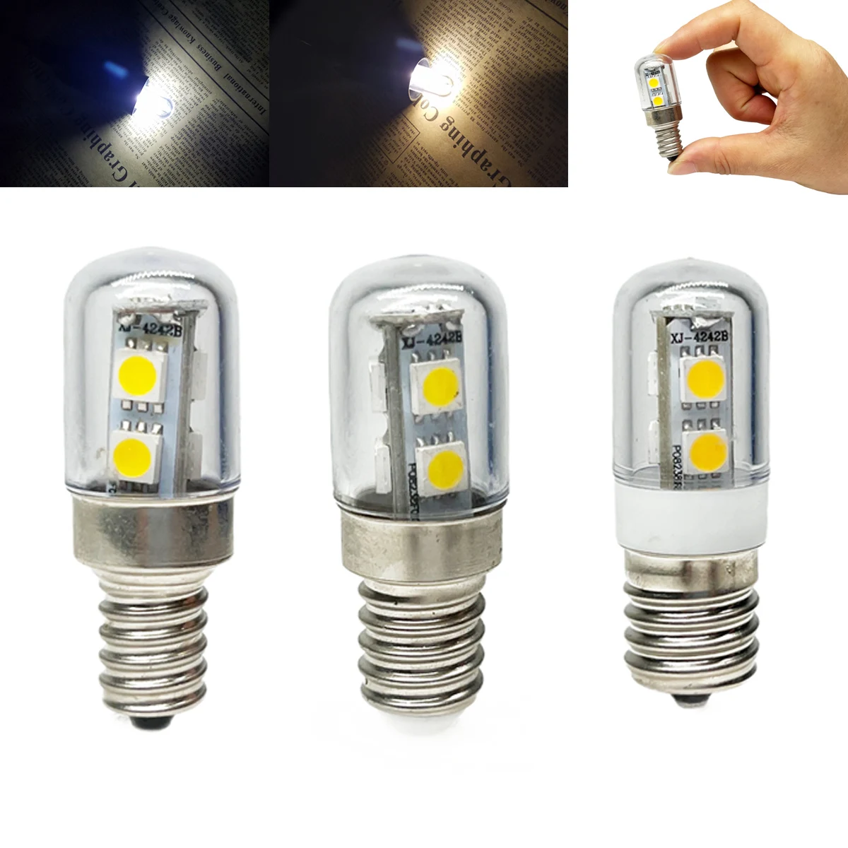 Mini E14 E12 E17 Led Lampadina A Mais Ac 110V 220V 5050 Smd 1W Lampade Per Frigorifero Cappa Da Cucina Macchina Da Cucire Frigorifero