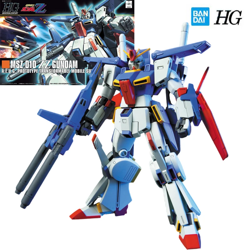 Bandai Genuine Gundam Hguc Series Model Garage Kit 1/144 Anime Figure Msz-010 Zz Boy Action Assembly Toy Collection Model