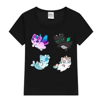 T-Shirt For Girls Anime Aphmau Squad Cat Graphic Print Tshirt Fashion Harajuku Children'S Clothing Tshirt Pink Short Sleeve Tops 2