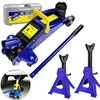 BRIEFNESS  Heavy Duty 2 Ton Hydraulic Trolley Jack & 2Pcs 3 Ton Steel Axle Stands - Car Repair Lifting Tools for Garage Workshop