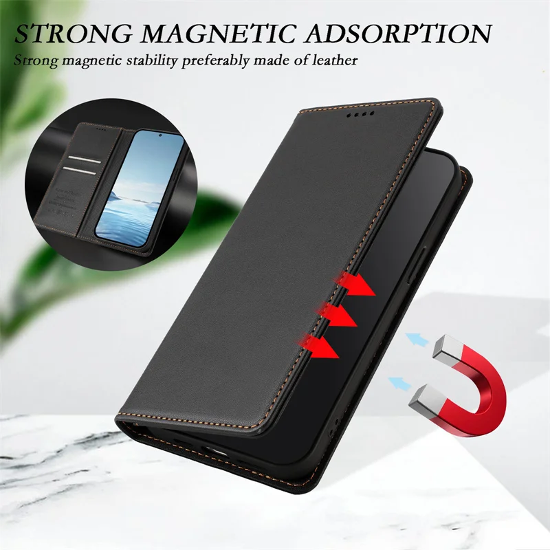 Leather Wallet Flip Case with Card Holder