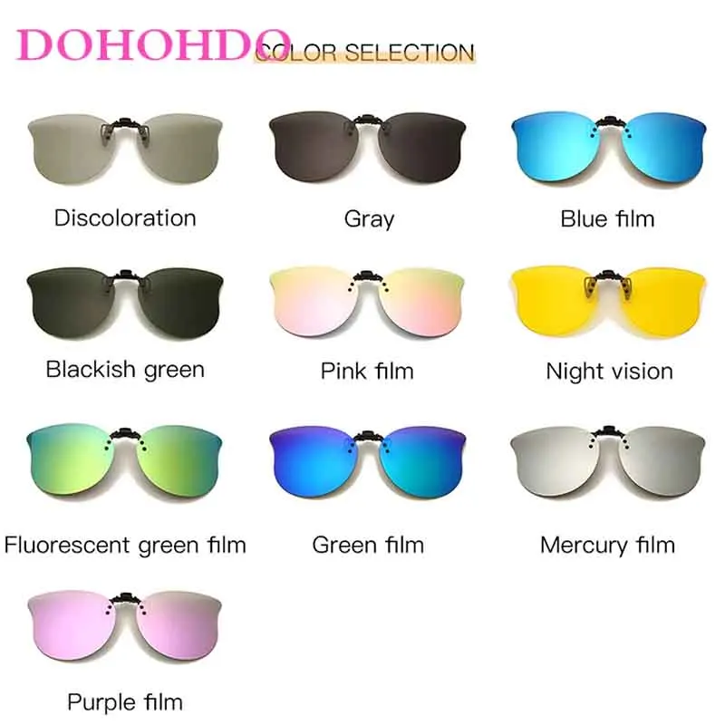 DOHOHDO Polarized Sunglasses Men Clip On Sunglasses Eyewear Accessories Photochromic Driving Goggles Women Cat Eye_voghion.com