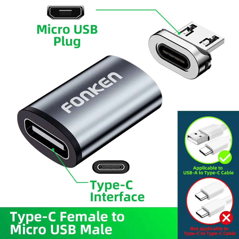 mobile phone cables Fonken Magnetic Cable Connector Mobile Phone Cable Adapter Micro USB Magnetic Tips Magnet Charger Plug Type C Magnetic Adapter android c type charger Cables