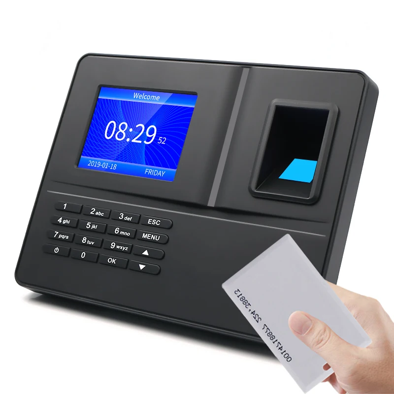 Biometric TFT LCD Display USB Time Clock Employee Checking-in Recorder Fingerprint time attendance machine
