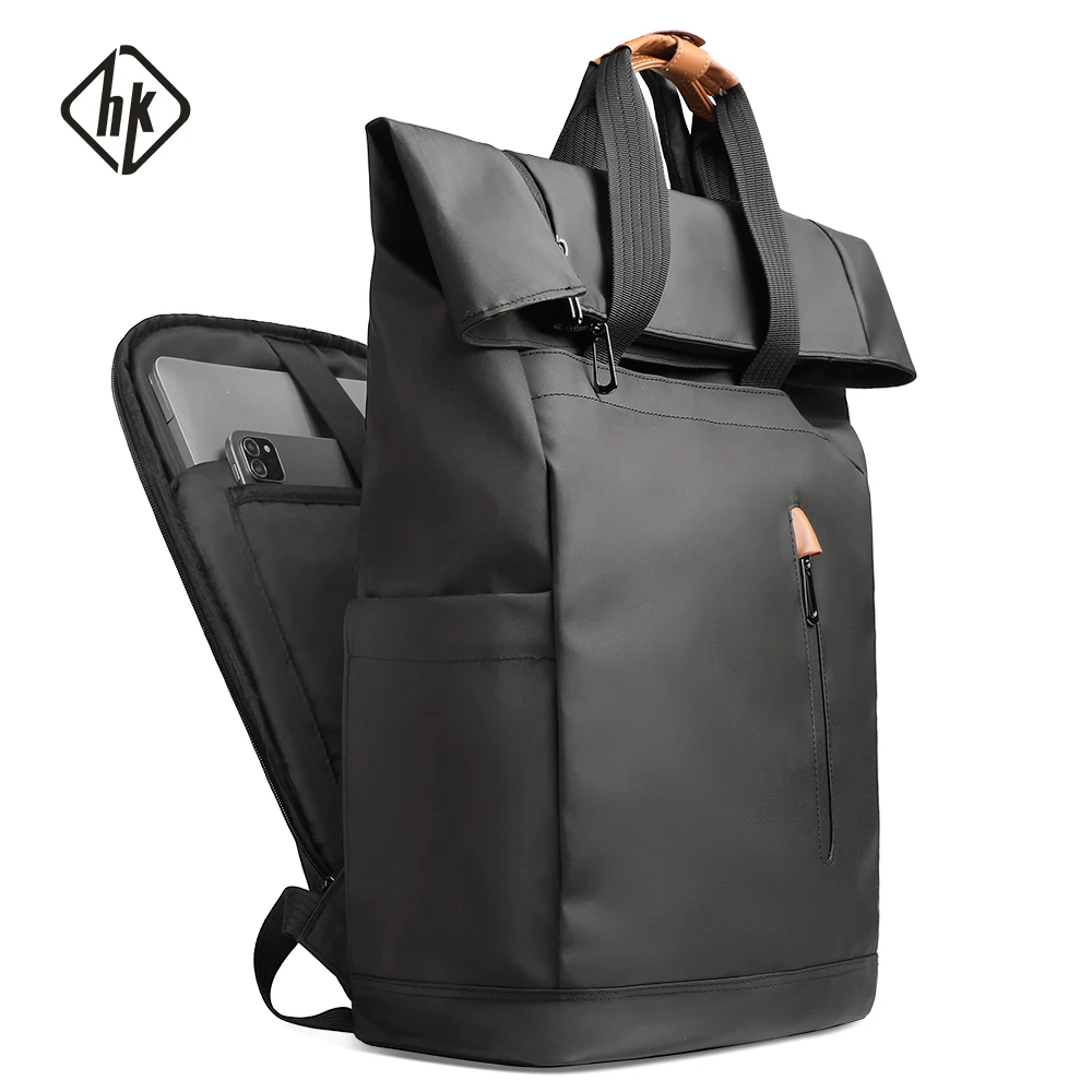 HK Roll Top Travel Backpack for Man Waterproof Laptop