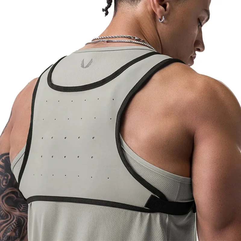 Running Chest Rig Gym Bag Mens Hip Hop Streetwear Waist Bag Tactical Vest Pack Mobile Phone Holder Workout Fitness Sports Bags 3