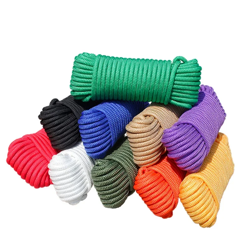 Nylon Rope 5 meters Braided Rope Tent Tie Rope Drawstring Outdoor Clothesline Nylon Cord