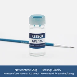 Premium Mechanical Keyboard Switch Lubricant and Stabilizer Grease Kit with Application Brush (GPL105 20g)
