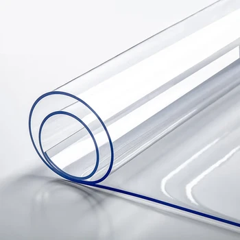 Protezione da tavolo trasparente in PVC, copertura impermeabile a prova di olio, spessore 1,0 mm, per scrivania da cucina e tavolo da pranzo, ideale per casa e ufficio 1