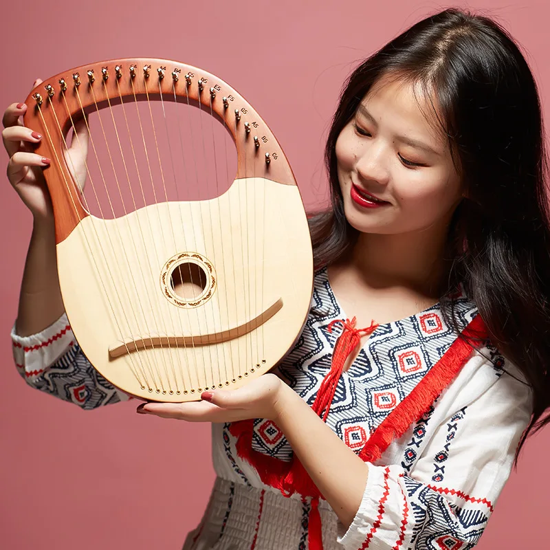 Wooden Harp 19 String Lyre Portable Arpa Beginners Mini Harp Professional Lira Instruments Adult Children's Musical Instrument