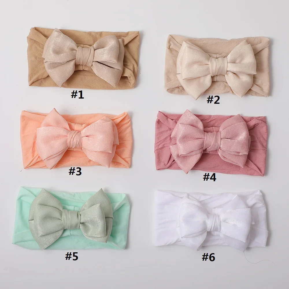 

Baby Bow Headband Elastic Plain Thin Breath Hair Accessories Girls Super Soft Hairband For Newborn Kids Hair Ties Turban Infant