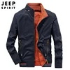 JEEP SPIRIT Men Fashion Urban Double Sided Jacket Autumn New Mens Casual Cotton Solid Coat Stand Collar Business Slim Fit Jacket 3