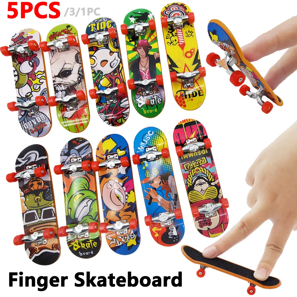 5/3/1pcs Mini Professional Finger Skateboards Funny Fingertip Fingerboard Anti Stress Sensory Toys for Boys Party Favors Gifts finger skateboard toys fingerboard set