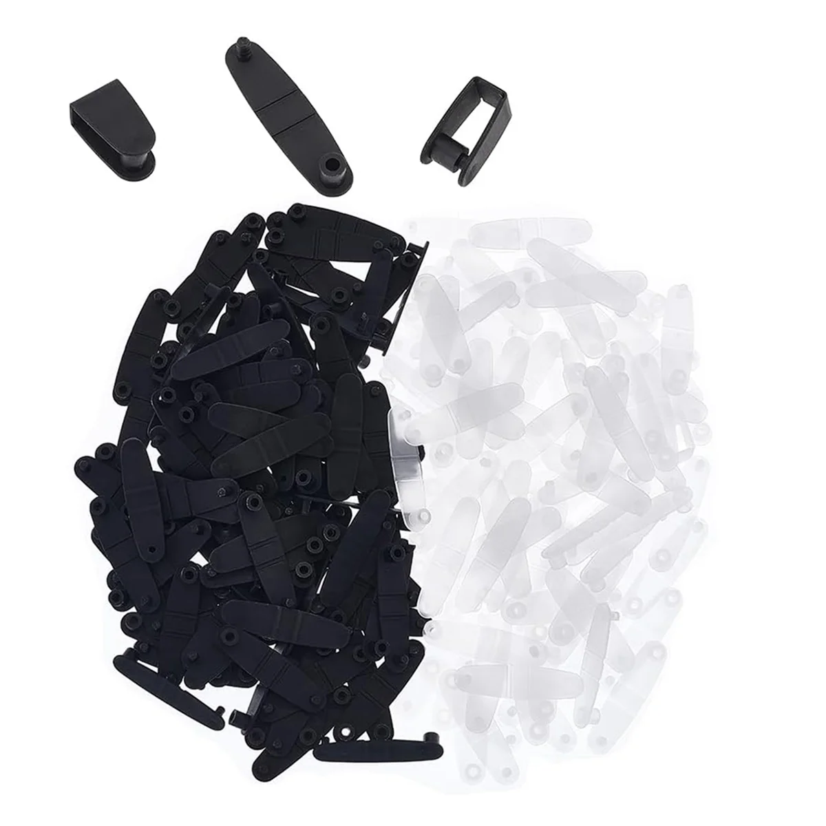 

200 Pcs Plastic Keychain Clips Keychain Connector Snap Tabs 1.4 Inch Badge Strap Clip Key Chain Connector