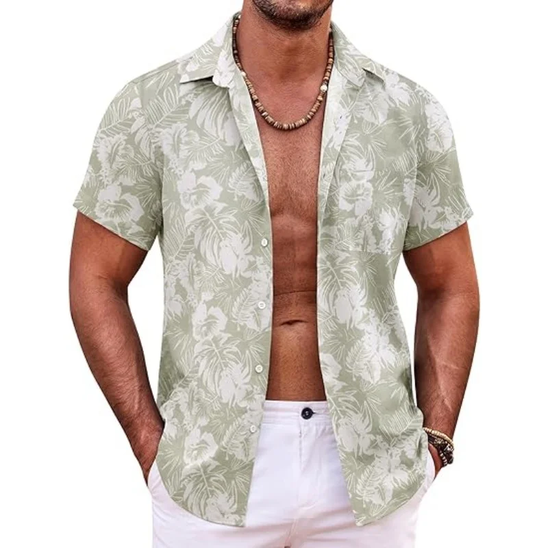 PJ PAUL JONES Camicia da uomo a maniche corte con bottoni, camicia