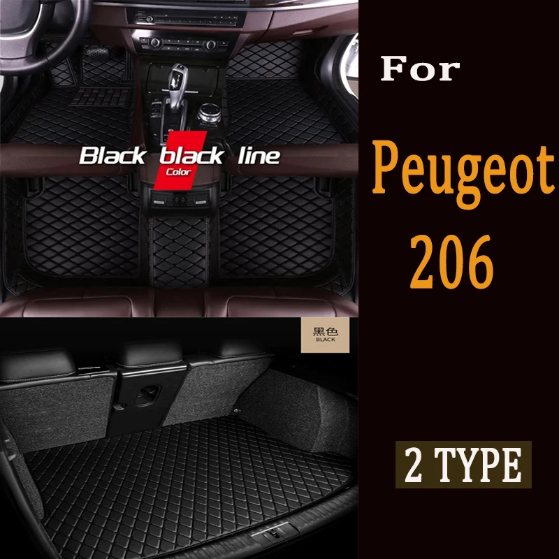 

Автомобильные коврики для Peugeot 206 206 + 1998 ~ 2013, коврики, роскошные кожаные коврики, интерьерные детали, автомобильные аксессуары 1999 2000 2001 2002