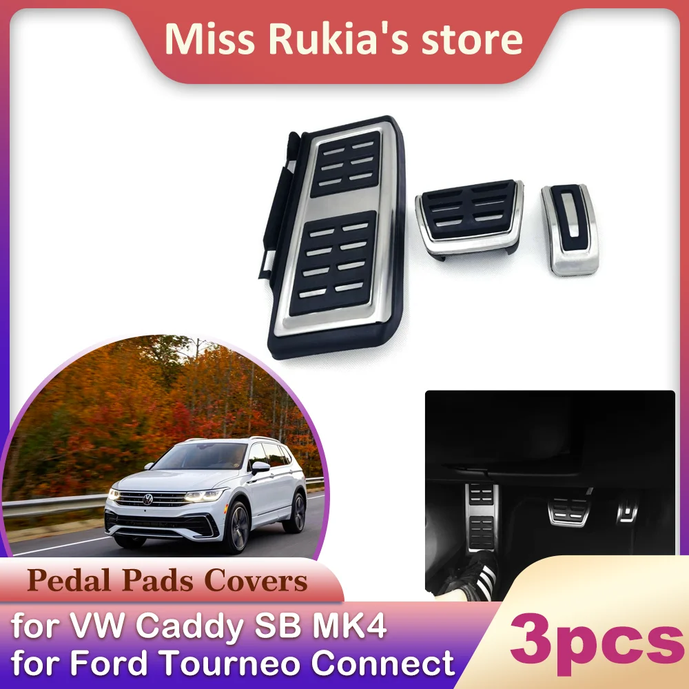 Car Stainless Steel Pedal for Volkswagen VW Tiguan R AD BW R-Line ~ Anti-Slip Fuel Brake Part Footres Cover Accessories