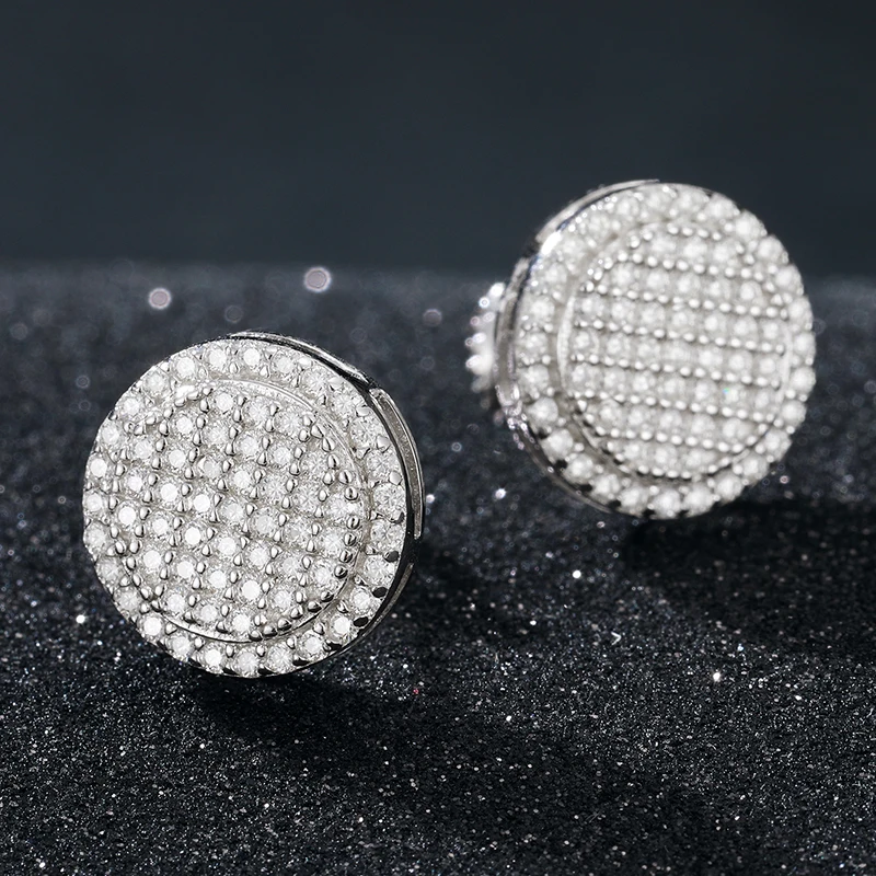 Moissanite Stud Earrings for Women Silver 925