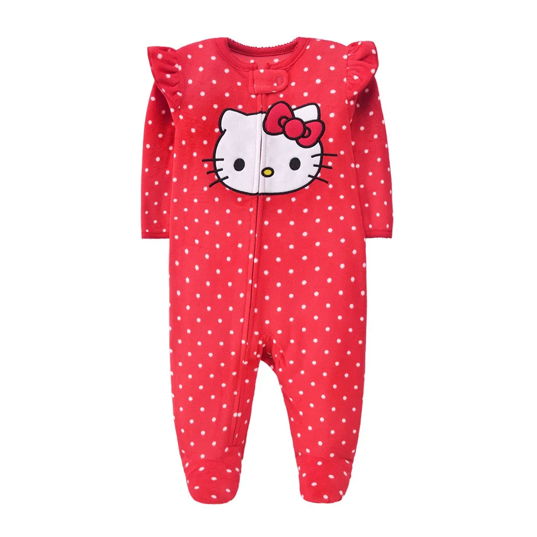 thumbnail image 1 of Footed Newborn Baby Rompers 2023 Xmas Sheep Unicorn Cartoon Printed Warm Fleece Infant Babe Pajamas Jumpsuits Sleepwear, 1 of 5