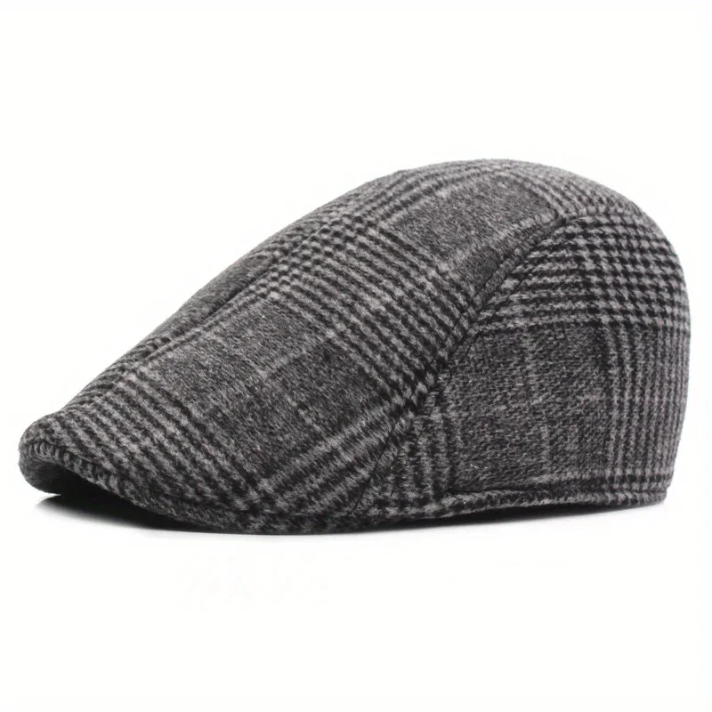 Beret Hat Newsboy Cap Newsboy Hat Casual Hat Woolen Beret Unisex&rsquo;s Retro Berets Plaid Breathable Absorbent Paperboy Cap Spring Autumn Outdoor Casual Street Hats