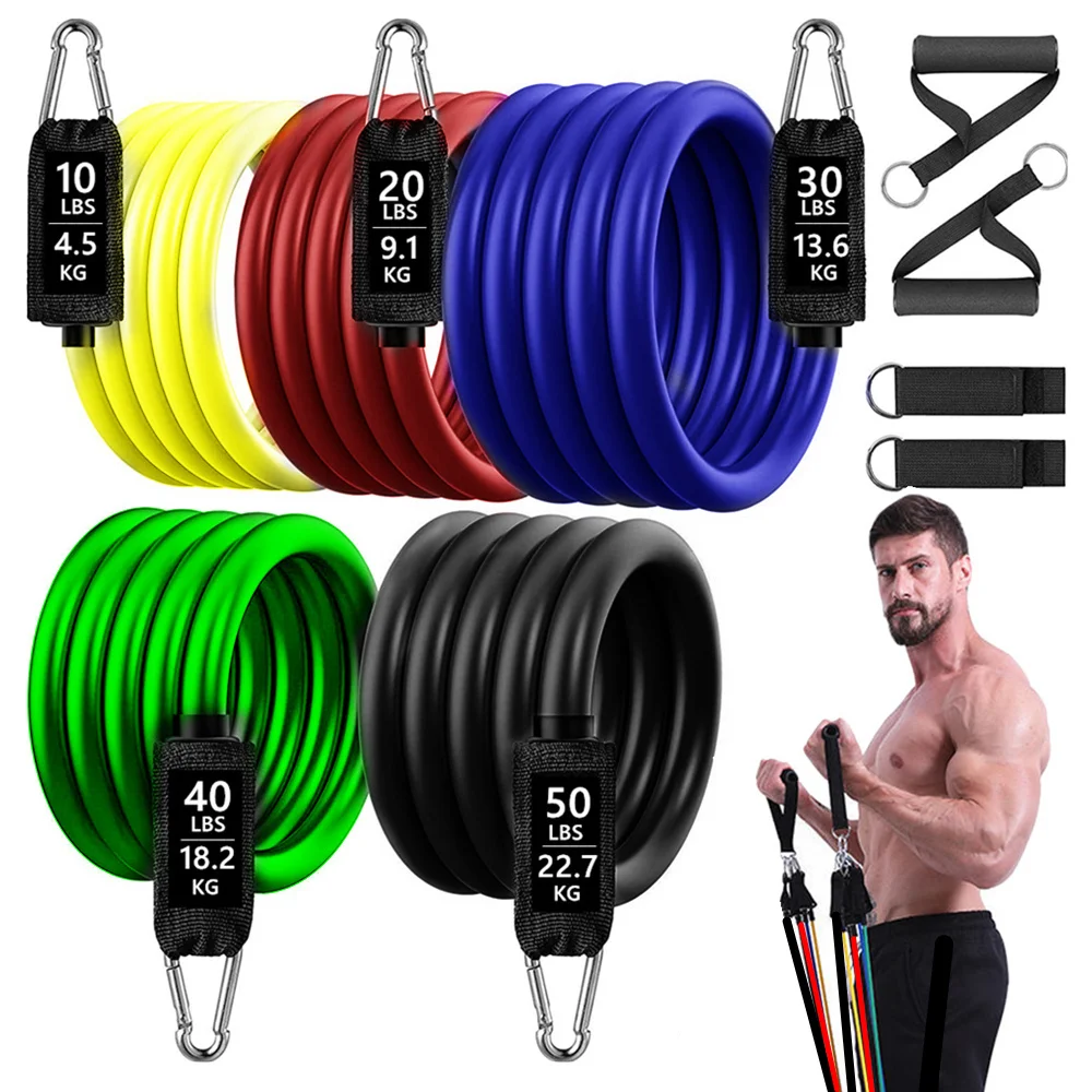 

Gym Fitness Resistance Bands Set Exercise Bands Yoga Door Legs Ankle Straps Strips Resistance Training Home Workouts Sport