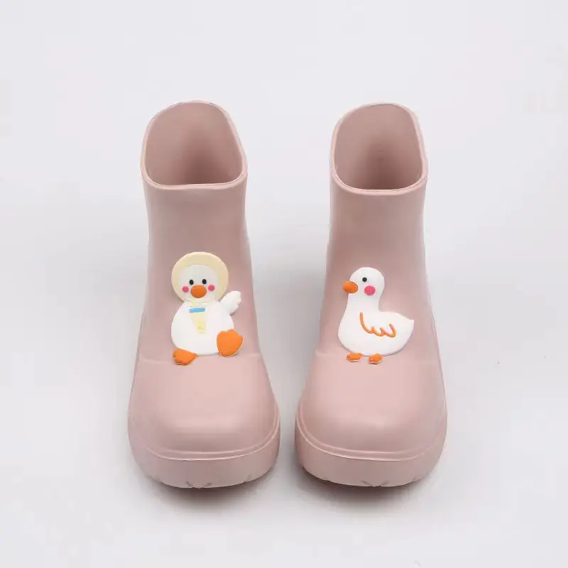 Women's Spring Autumn Rain Shoes Soft Bottom Non Slip Were Resistant High Top Cover Foot Cartoon Rain Shoes Working Shoes