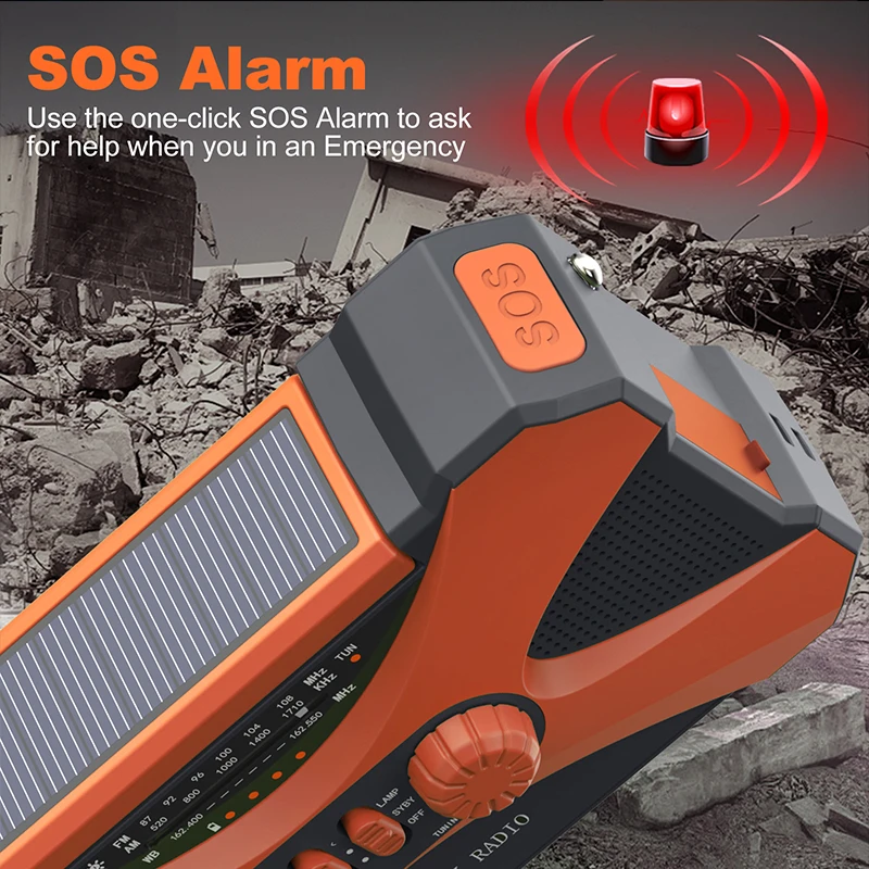 Emergency Flashlight Torch Solar Panel Power Bank 6